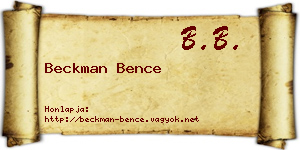 Beckman Bence névjegykártya